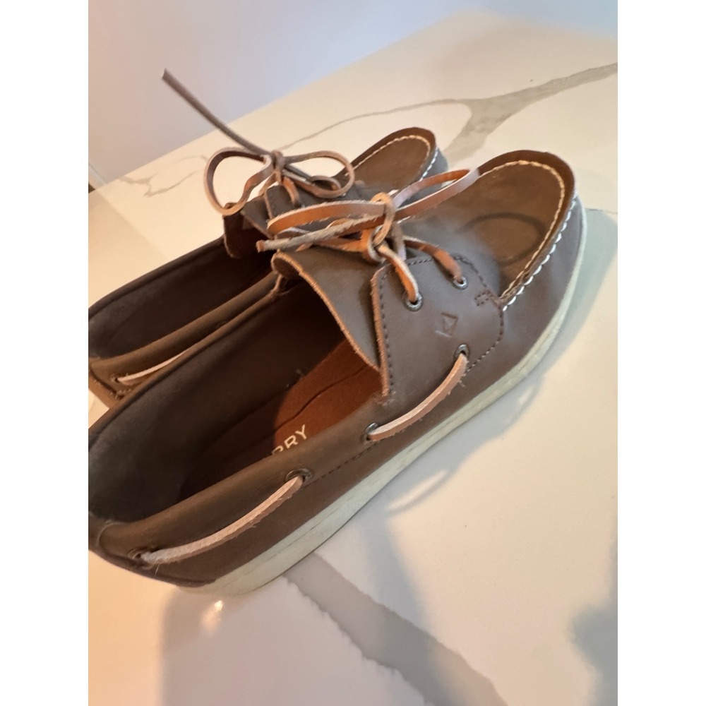 Sperry Top-Sider Mens Brown Leather Boat Shoes Loafers Moc Toe Classic Nautical - Picture 3 of 9